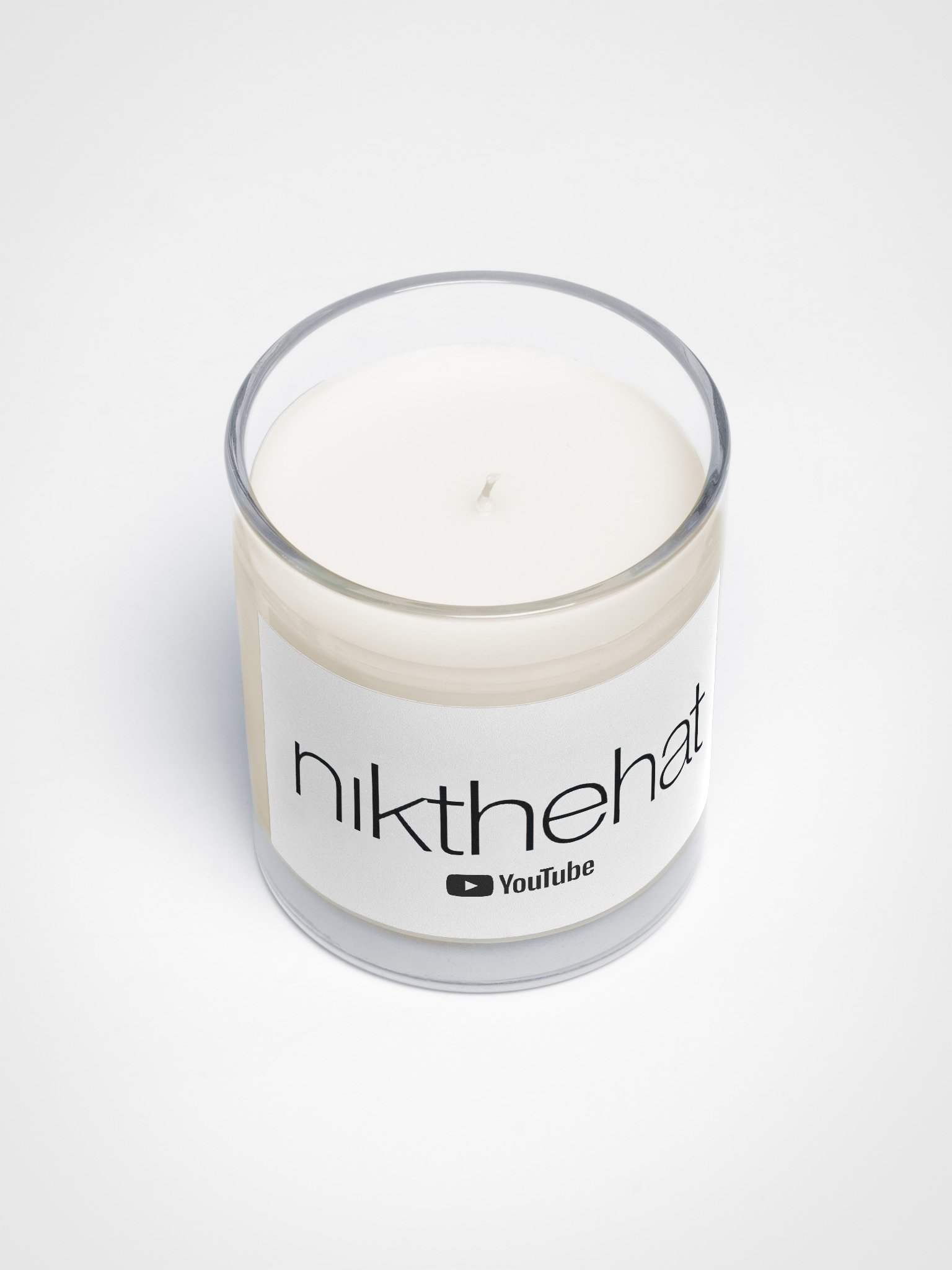 Soy Wax Candle in a Clear Glass Jar • nik the hat product image (3)