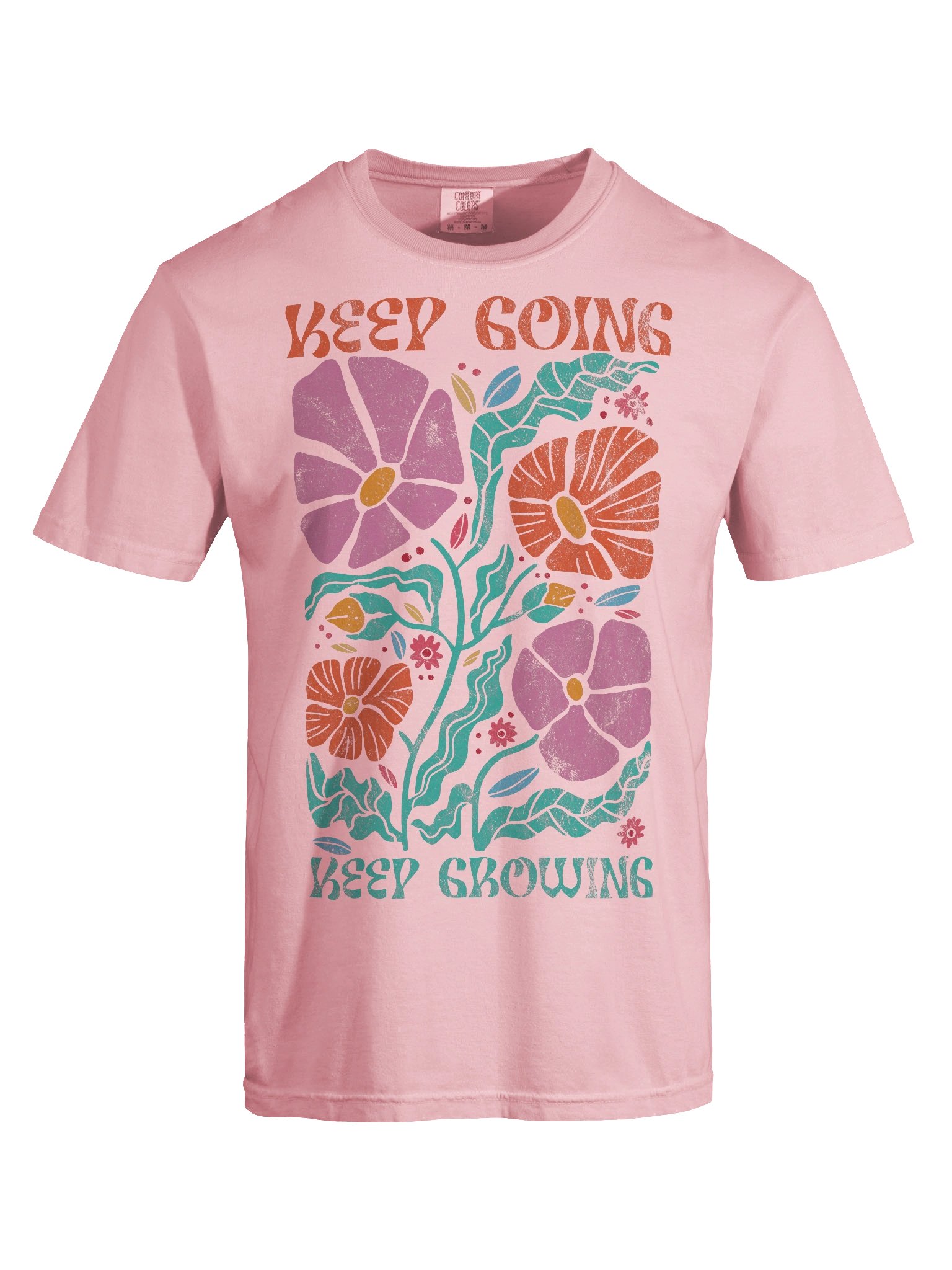Keep Going Keep Growing Shirt – Retro Floral Motivational Aesthetic Tee product image (8)