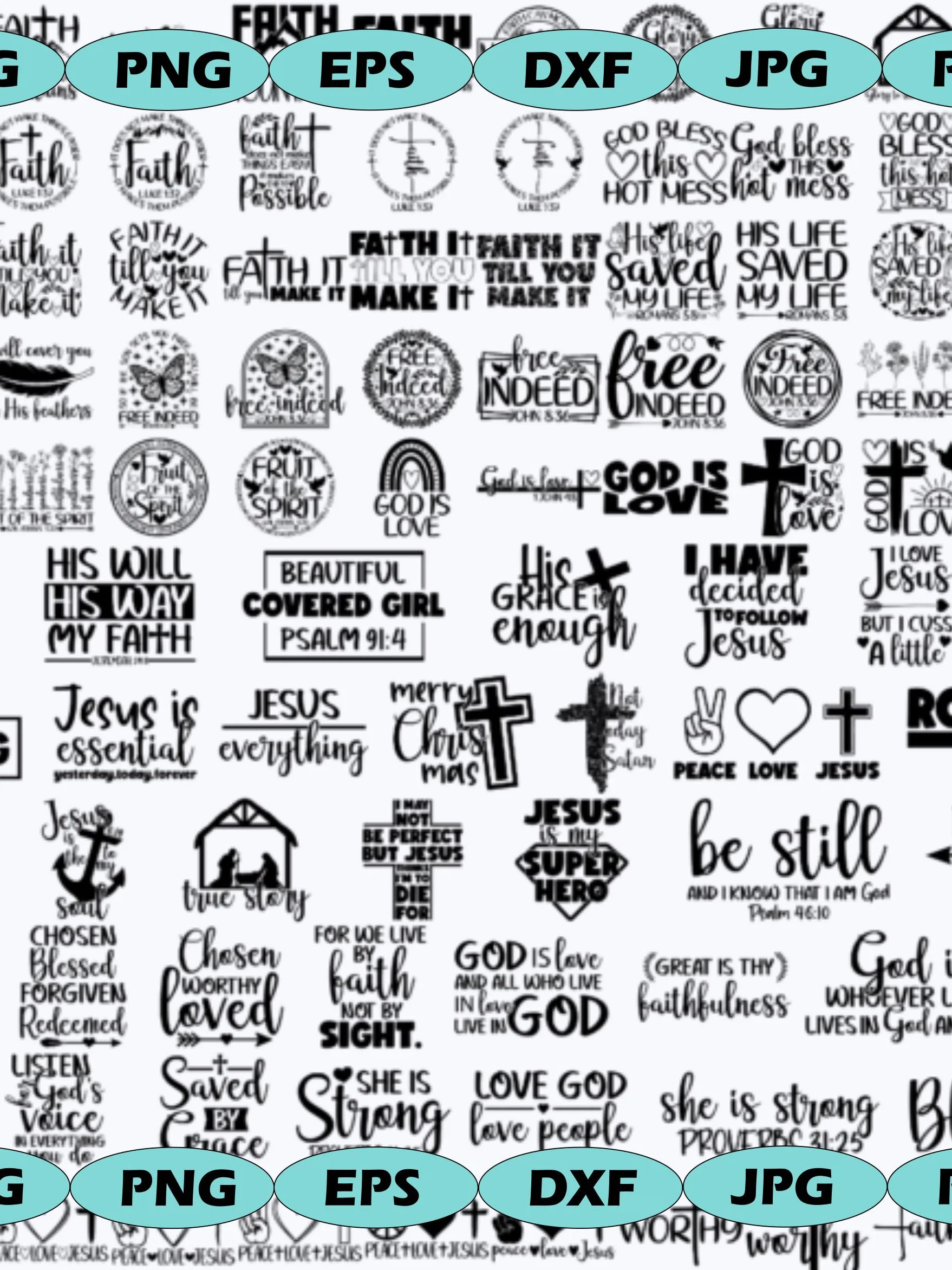 Religious SVG Bundle Christian Bible Verses Jesus Cross PNG product image (2)