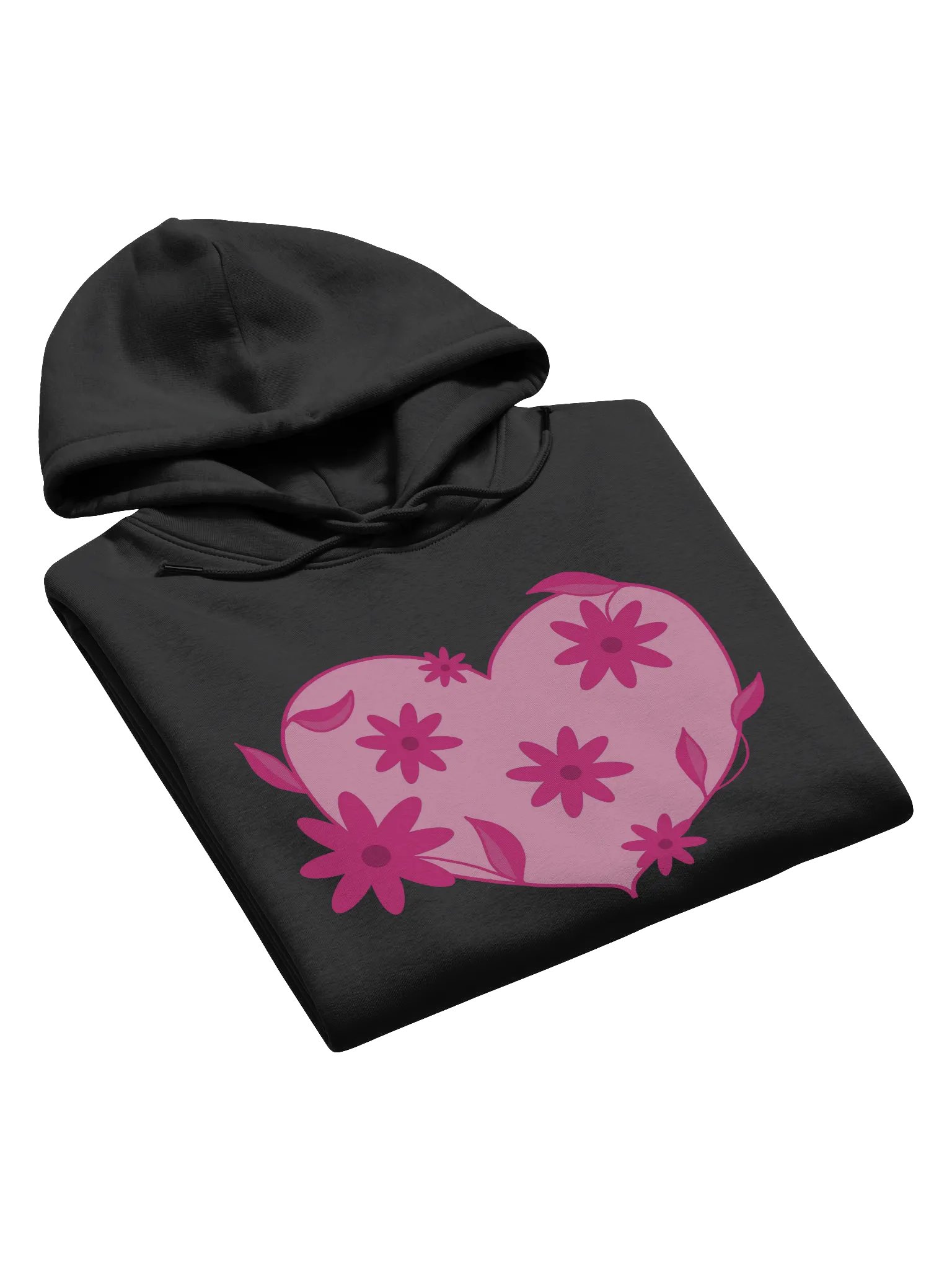 Pink Floral Heart Eco Hoodie product image (5)