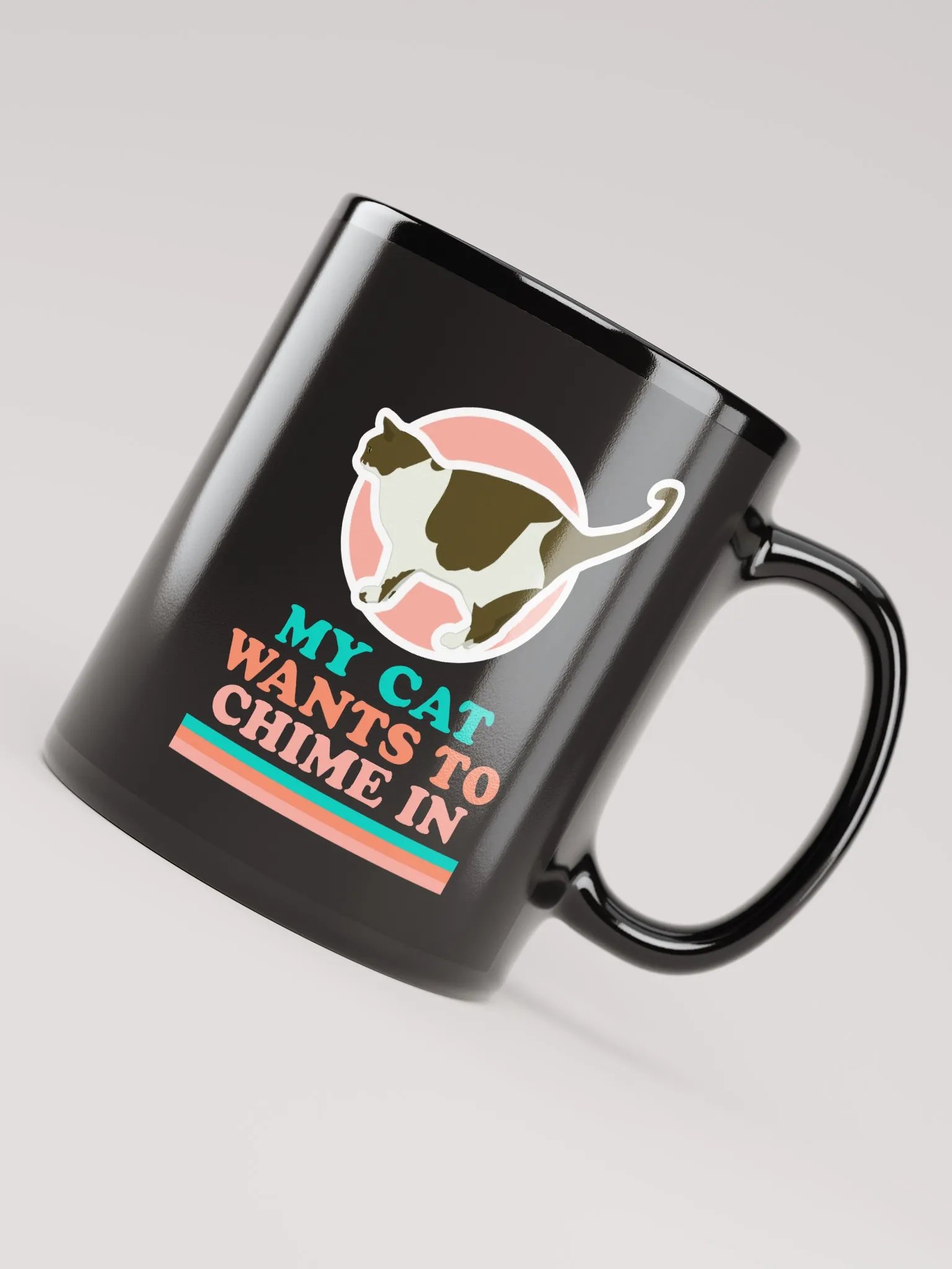 Cat Chime - Black Mug product image (7)