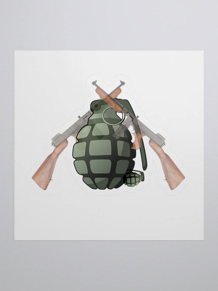 Crossed Arms Grenade Kiss Cut Stickers product image (1)