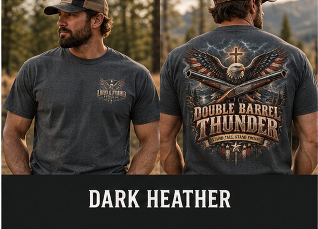 Double Barrel Thunder – Men's Patriotic Eagle Heavyweight Tee product image (5)