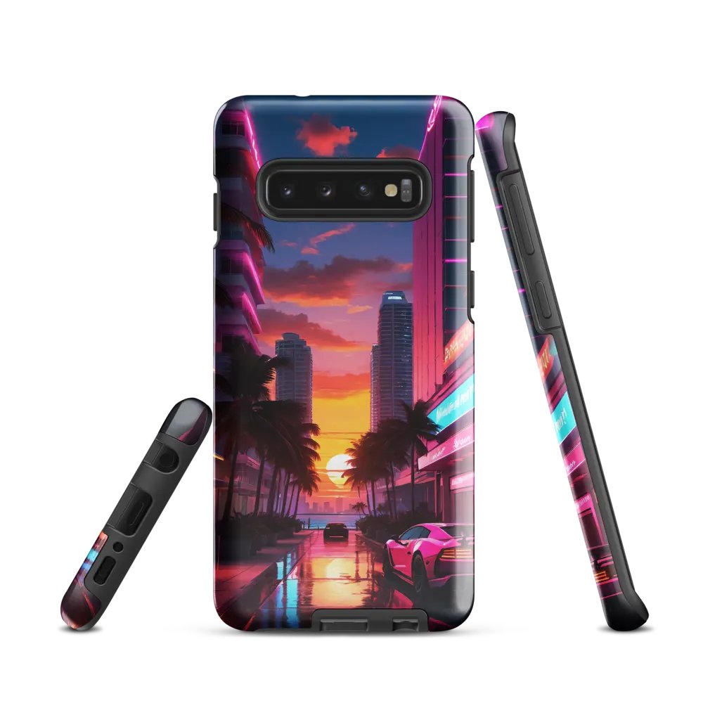 Neon Sunset Drive Samsung Tough Case - Vibrant Cityscape Design product image (1)