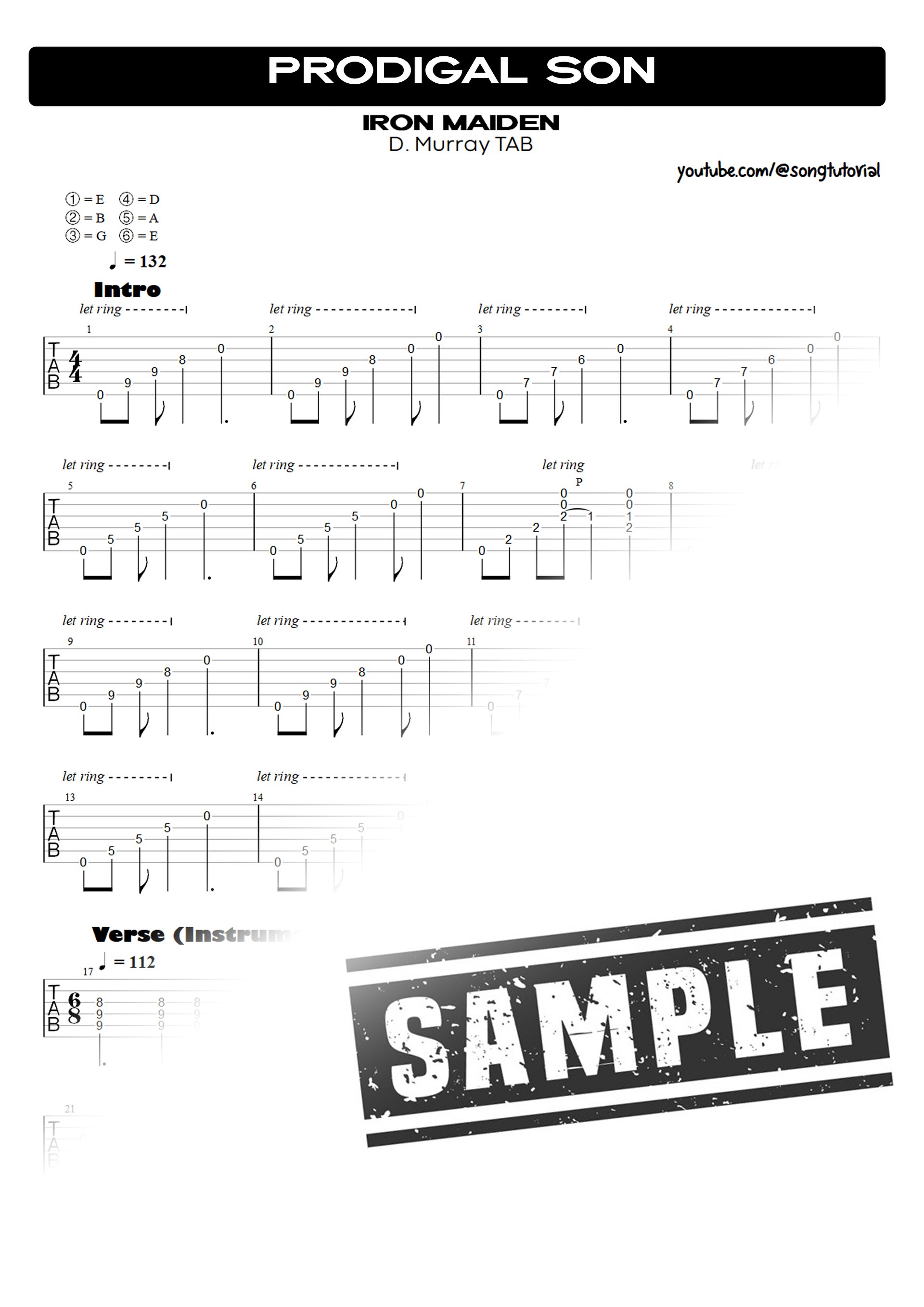 Prodigal Son PDF TAB + Backing Track MP3 product image (2)