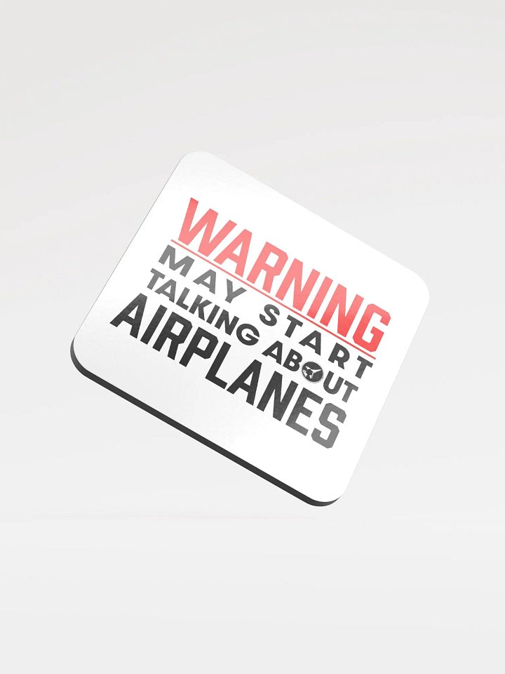 Glossed Cork Coaster - airplane warning product image (1)