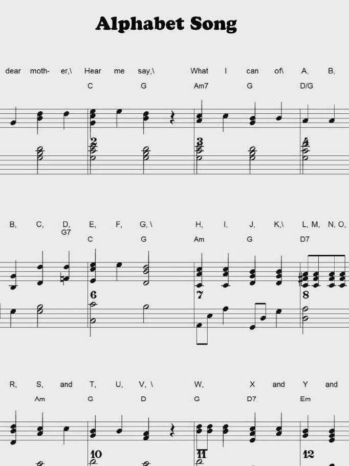 Alphabet Song - CS - Piano sheet music product image (1)