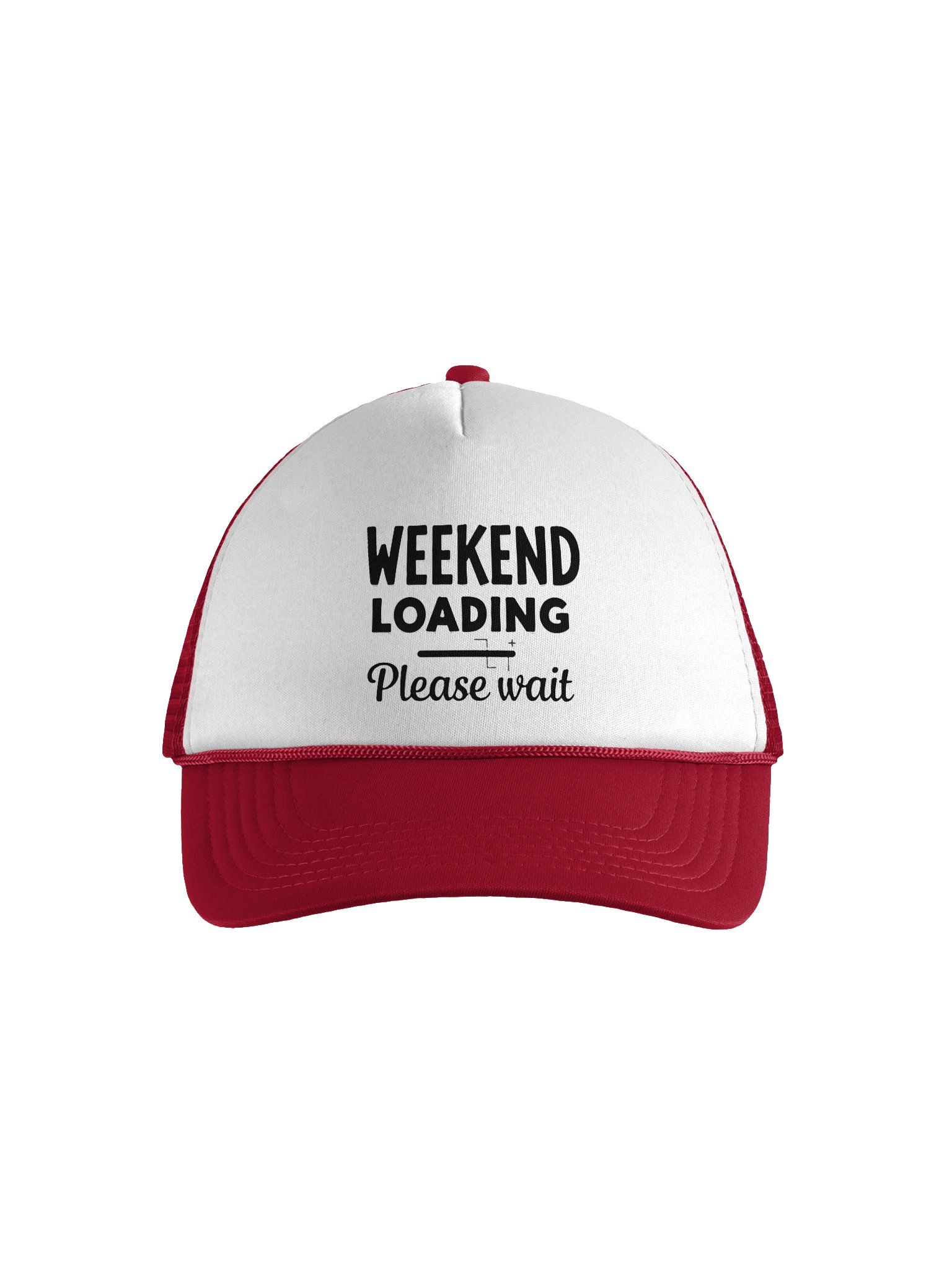 Weekend Loading Please Wait Foam Trucker Hat - Funny Weekend Cap - Mesh Back Snapback Hat product image (1)