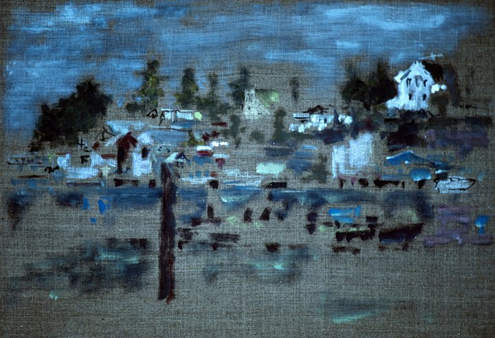 La Conner, WA from Swinomish Reservation (1988) on canvas ("16 x 24") product image (1)