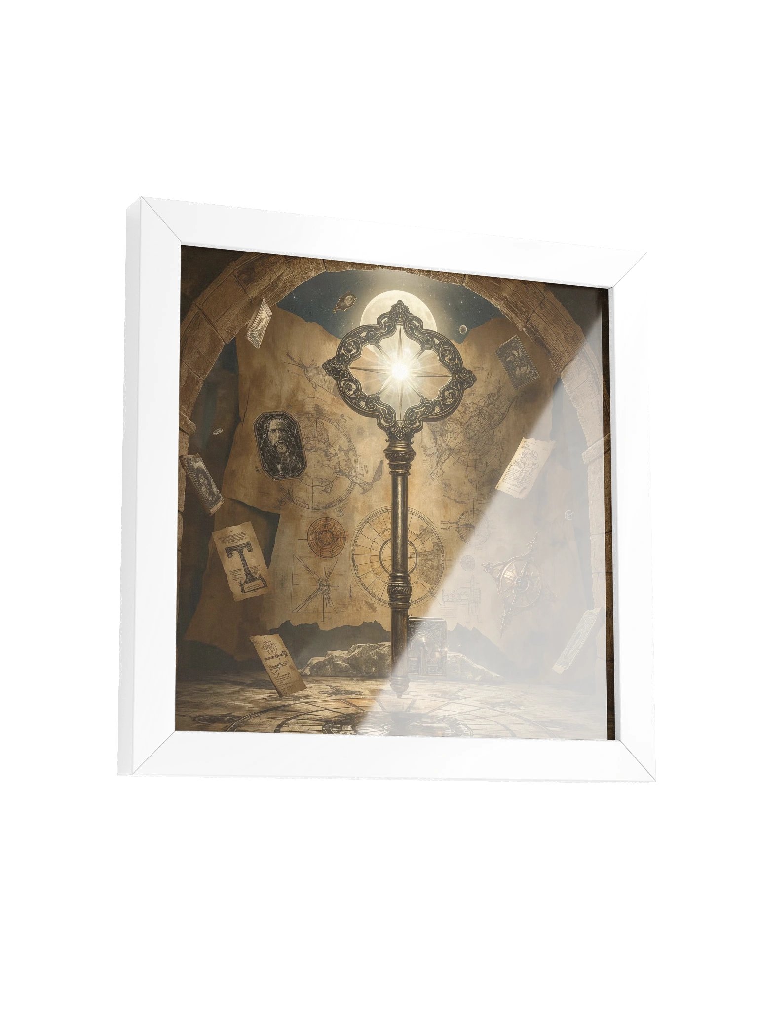 The Gatekeeper’s Key – Eternal Archive | Framed Square Poster (White Frame) product image (11)
