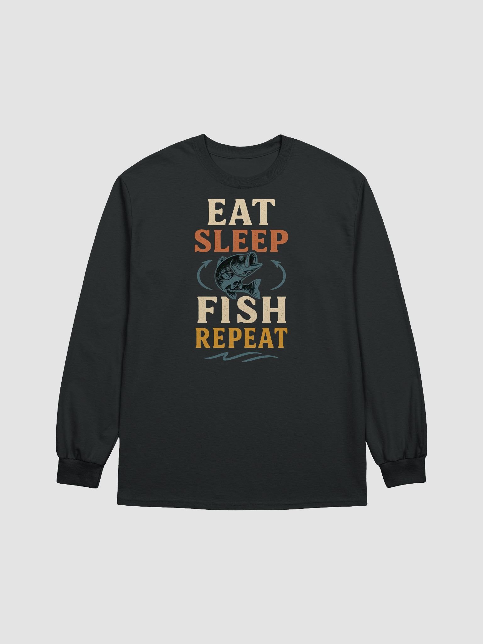Funny Long Sleeve Fishing Shirt – Eat Sleep Fish Repeat product image (2)