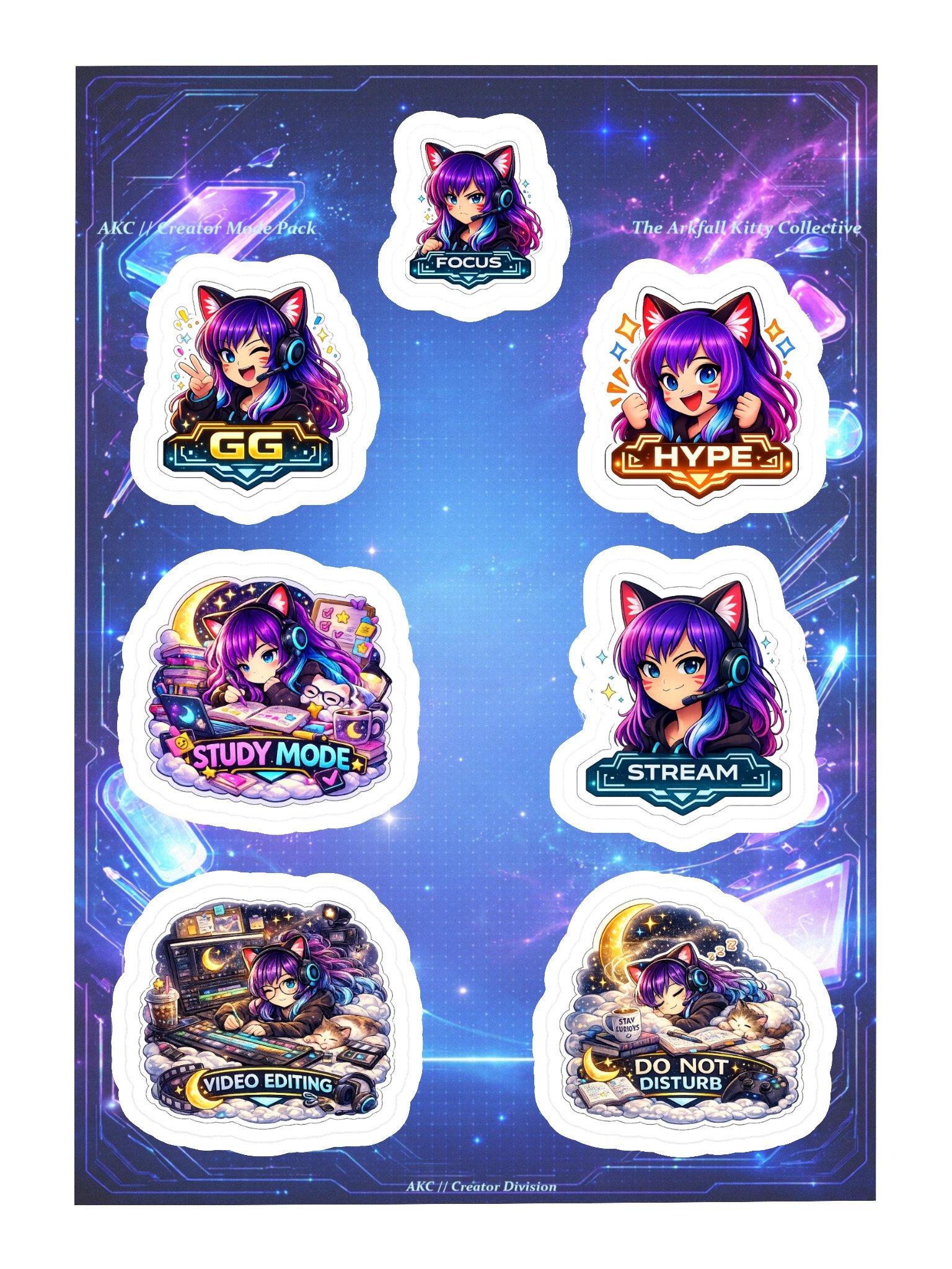 • AKC // Mini Sticker Pack | AKC Creator Mode Pack | Arkfall Kitty Collective product image (3)