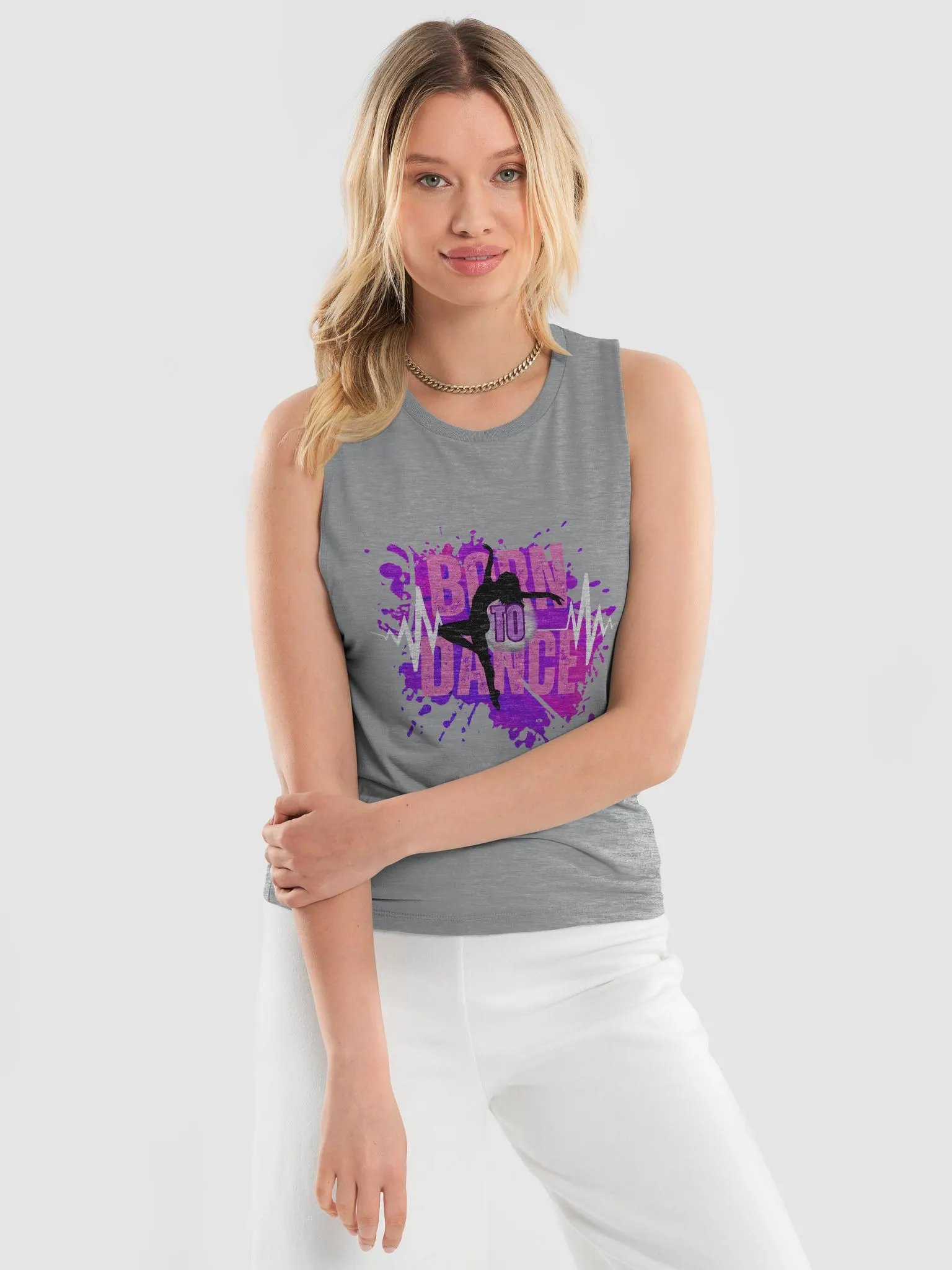 Born to Dance Her Silhouette Flowy Muscle Tank product image (14)