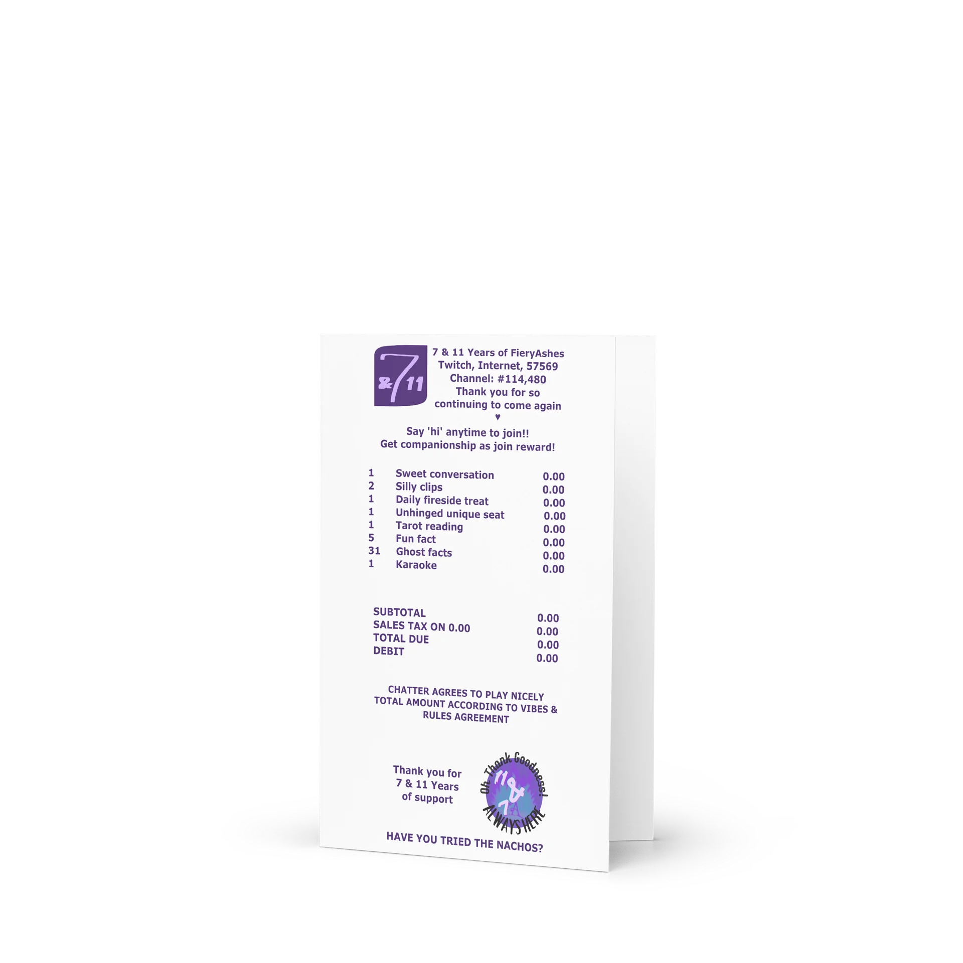 7 & 11 Receipt Card product image (1)
