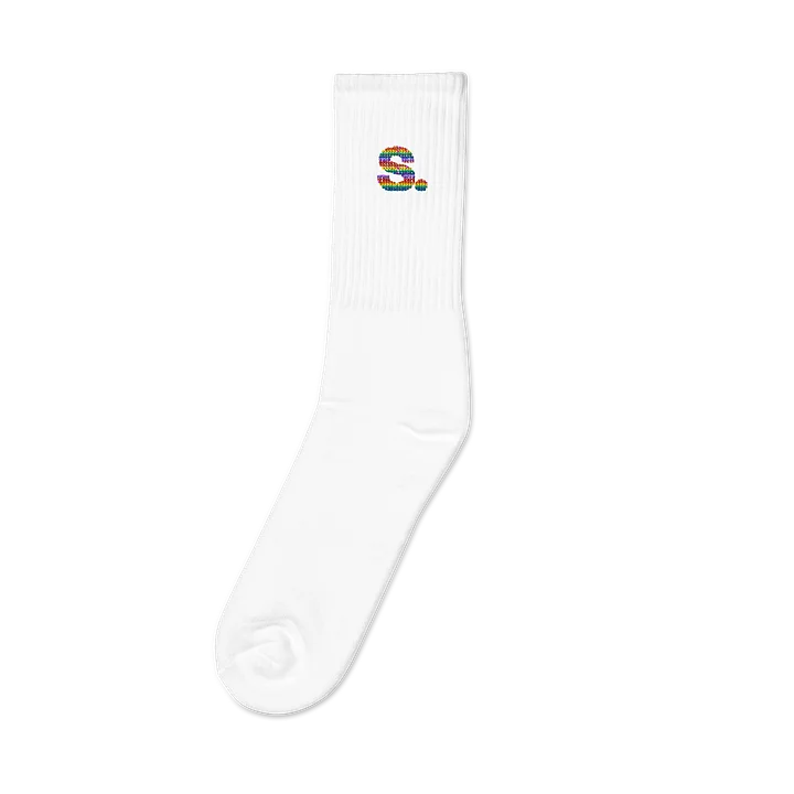 Love Your Neighbor Embroidered Crew Socks product image (1)