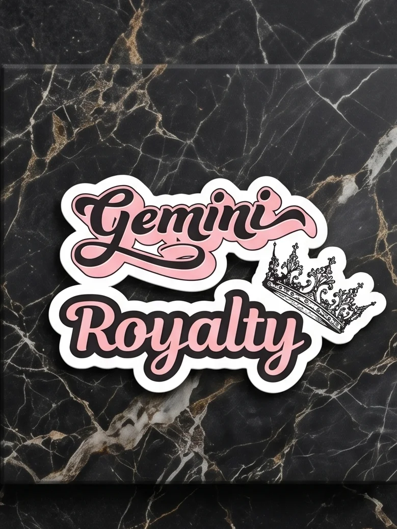 Gemini Royalty Pink Script Sticker product image (7)