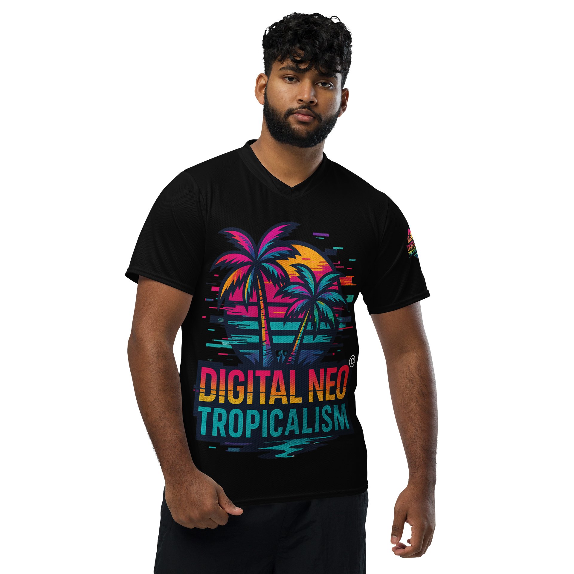 LIMITED EDITION - CNX Core All-over print Unisex Tee — Digital Neo Tropicalism 001 product image (3)