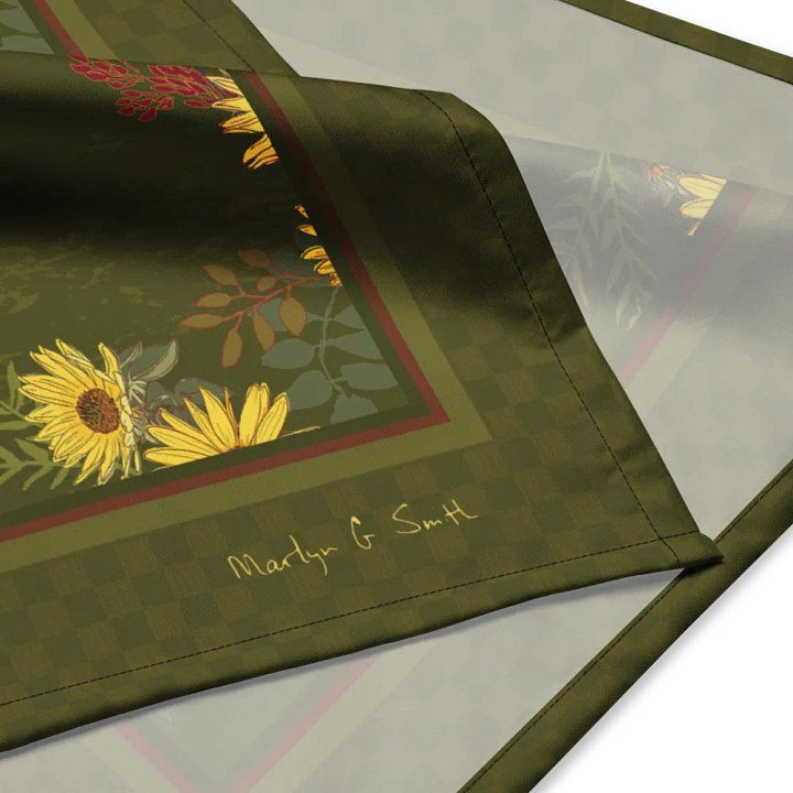 “Helianthus Sunflower Amongst the Greens” Bandana in Green product image (2)