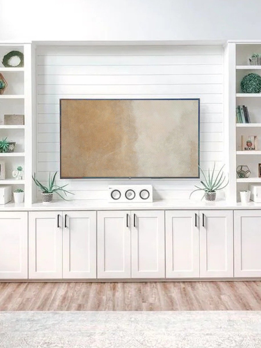 Samsung Frame TV Art Beige Tan Abstract Oil Painting Screensaver Digital TV Background product image (5)