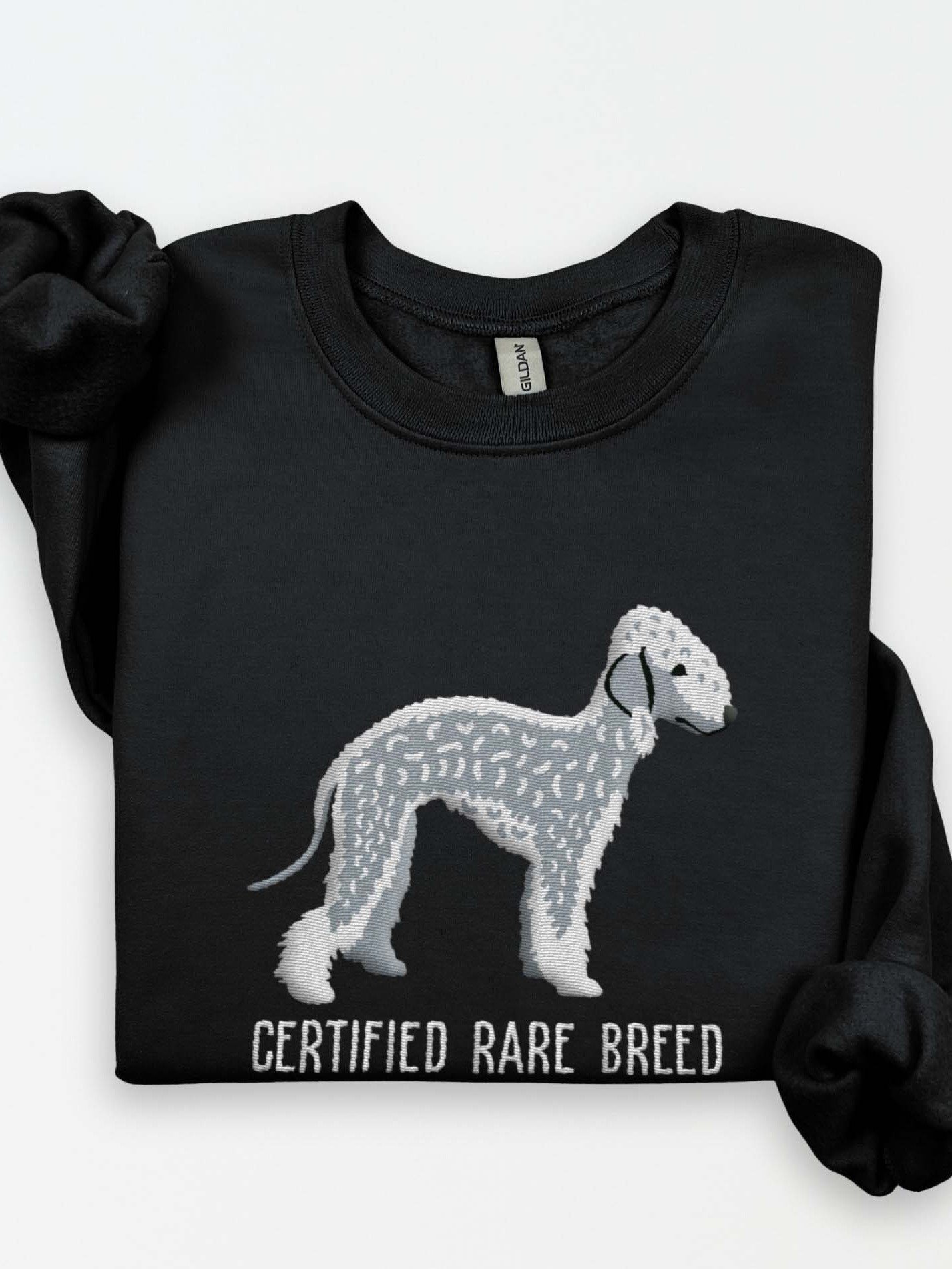 Certified Rare Breed Sweatshirt (Embroidered) of a Bedlington Terrier(Blue) product image (1)