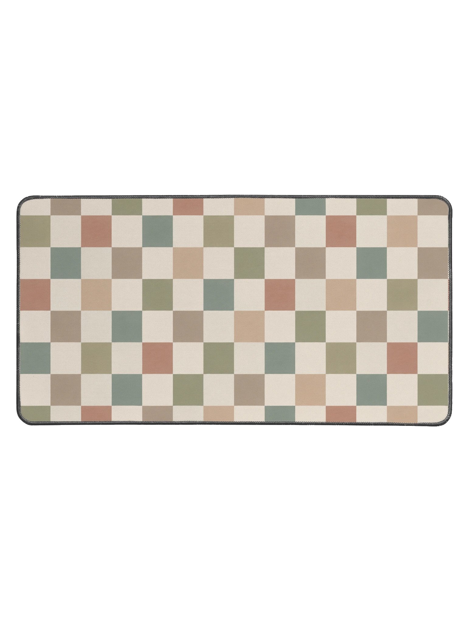 Boho Checkerboard Desk Mat: Anti-Slip Neoprene Computer Deskpad product image (2)