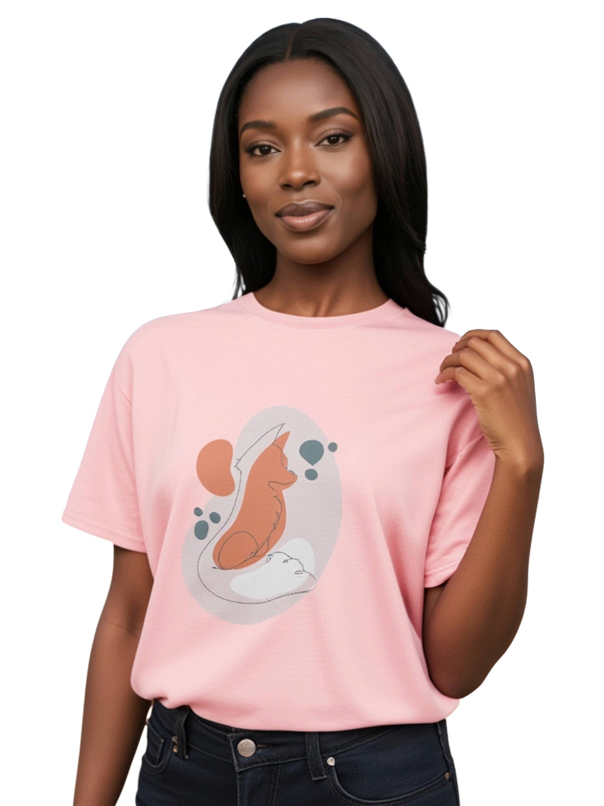 Continuous Line Fox Abstract T-Shirt product image (6)