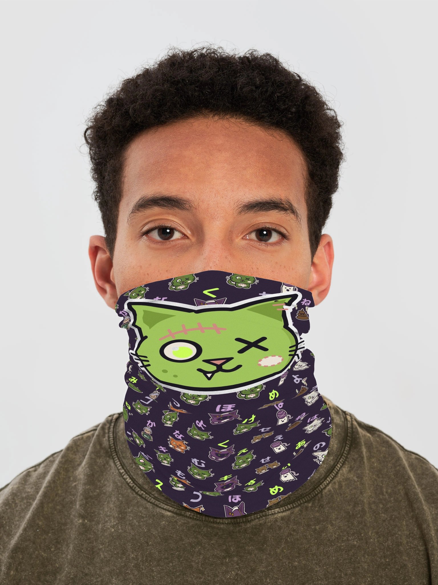 Zombie Cat Face Gaiter: Kana Party product image (1)