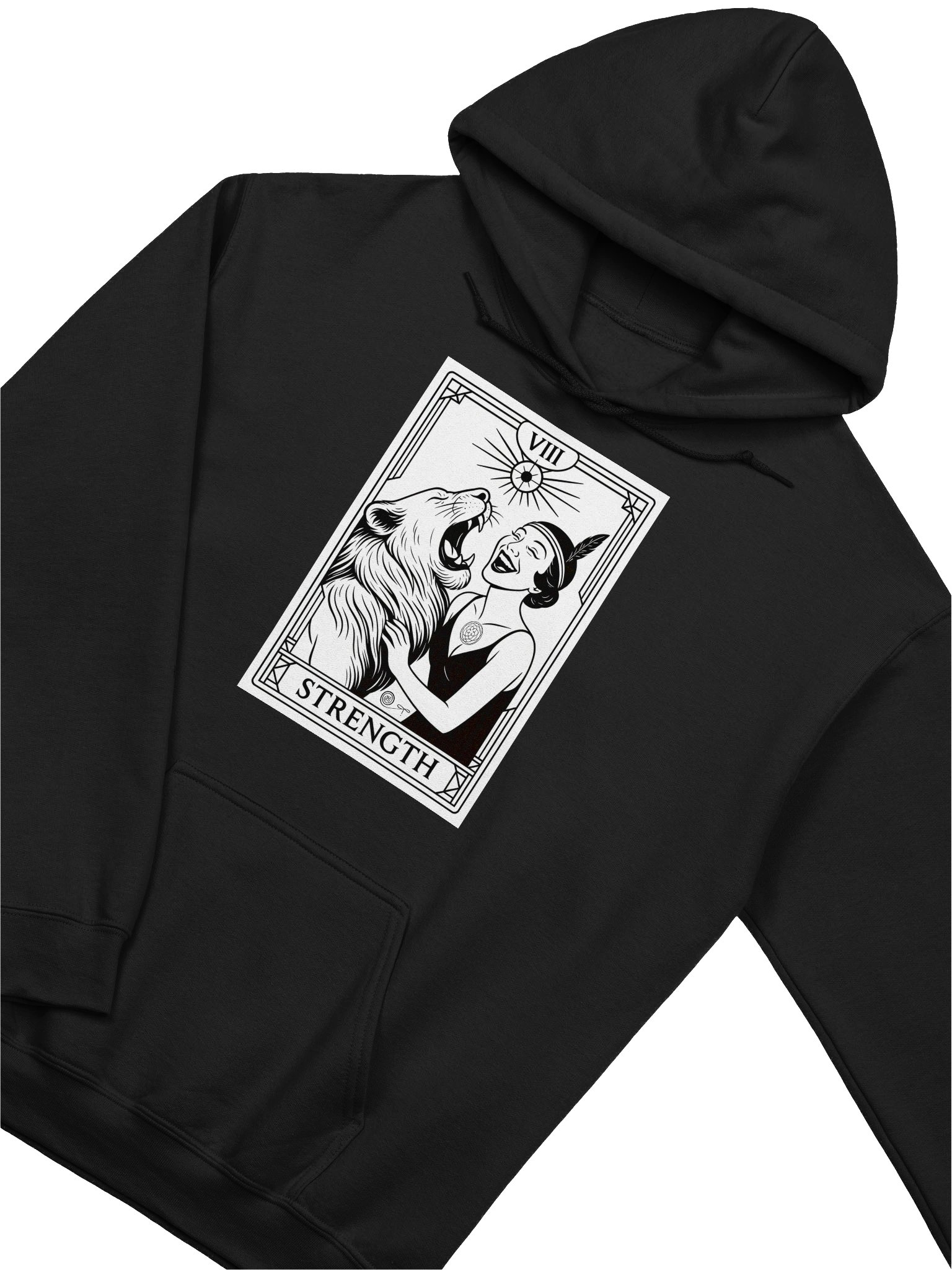 Strength Black & White Tarot Card Hoodie product image (3)