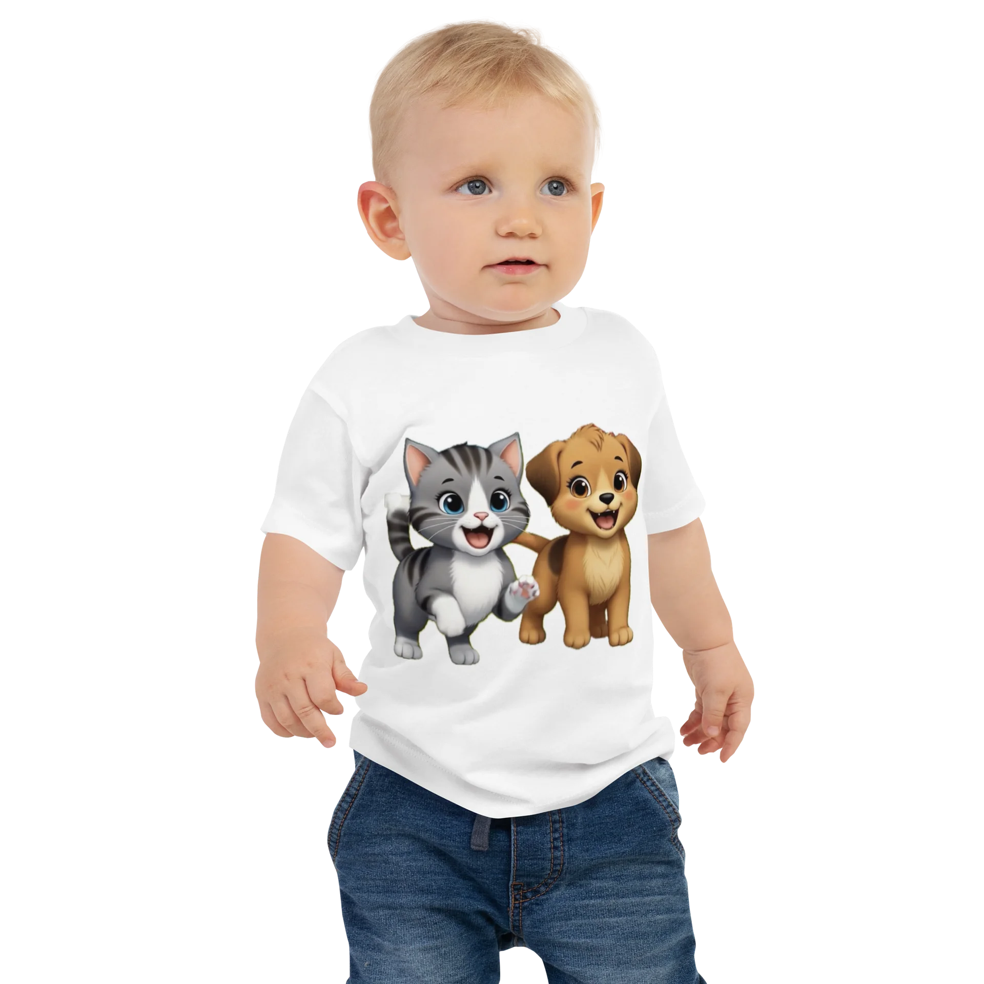 Cute Kitten and Puppy Baby Tee product image (1)