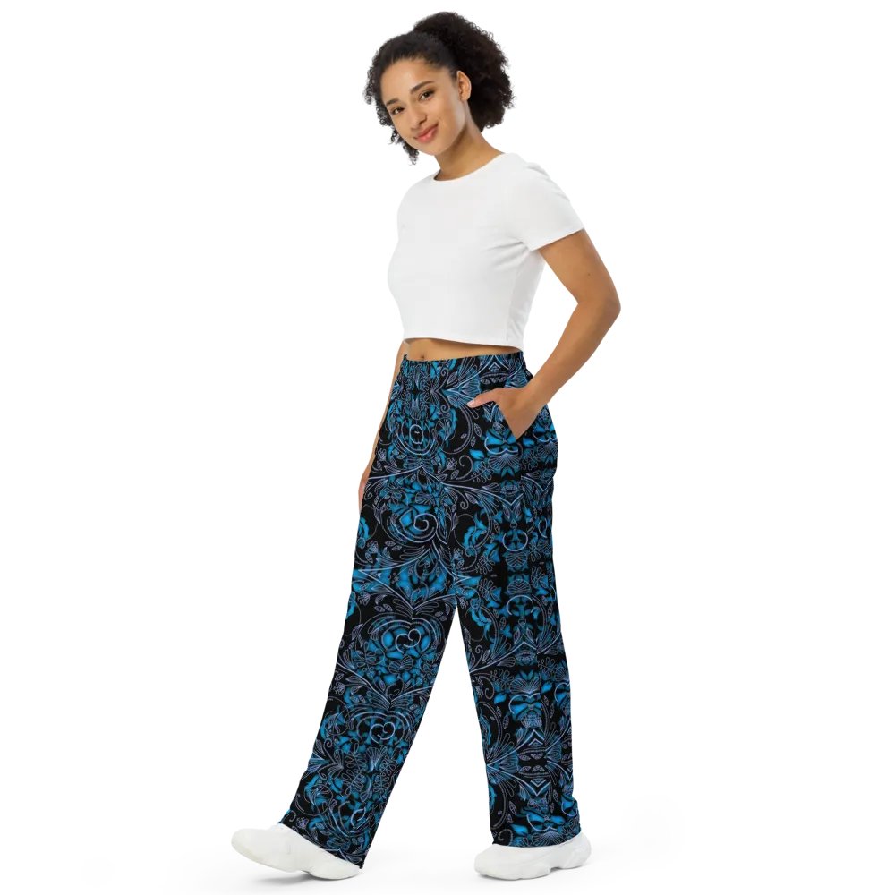Blue Vines and Lace Wideleg Pants product image (4)