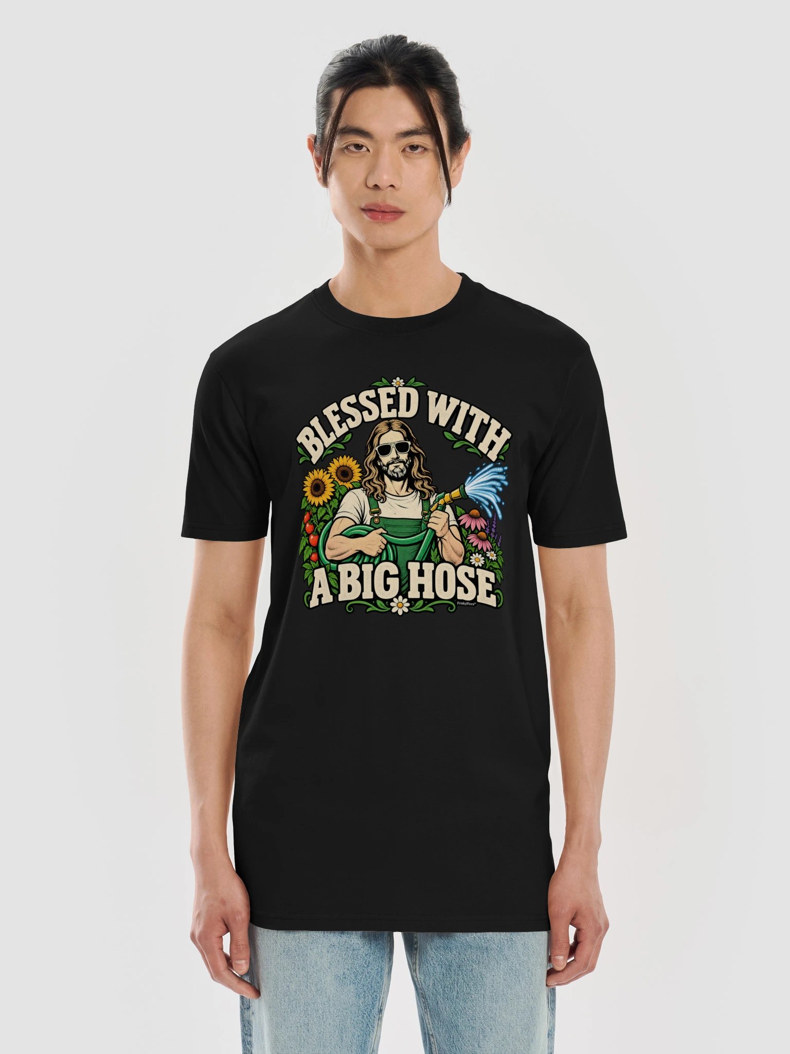Blessed With a Big Hose Sunflower Premium Tee product image (1)