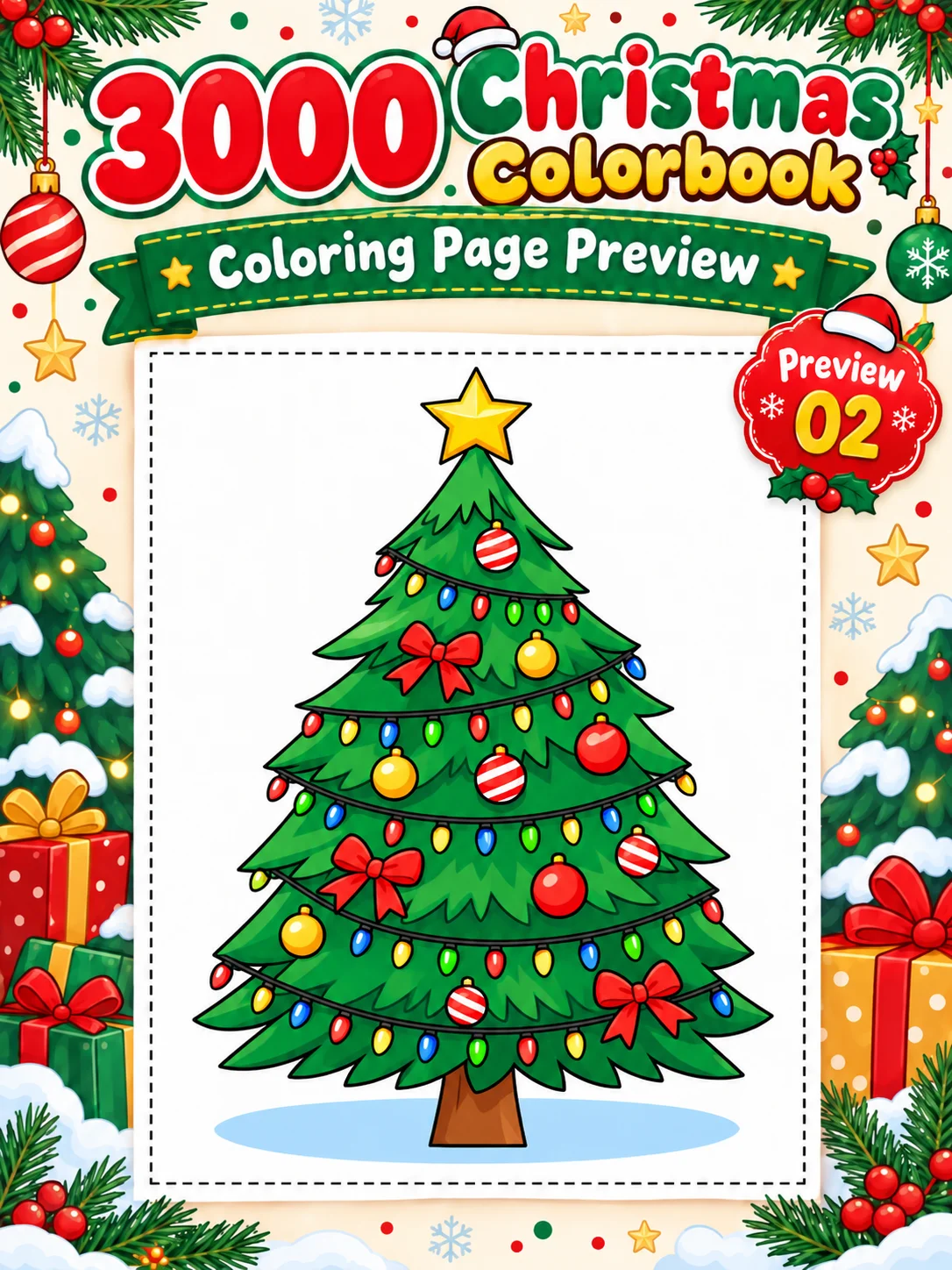 Free Download: 3000+ Christmas Coloring Book for Kids & Toddlers – Instant Printable Holiday Coloring Pages (PDF) product image (2)
