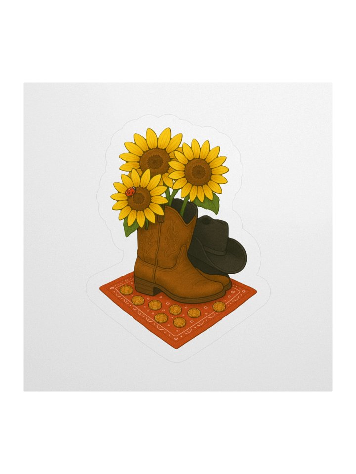 Sunflower Cowboy Boots Sticker product image (1)