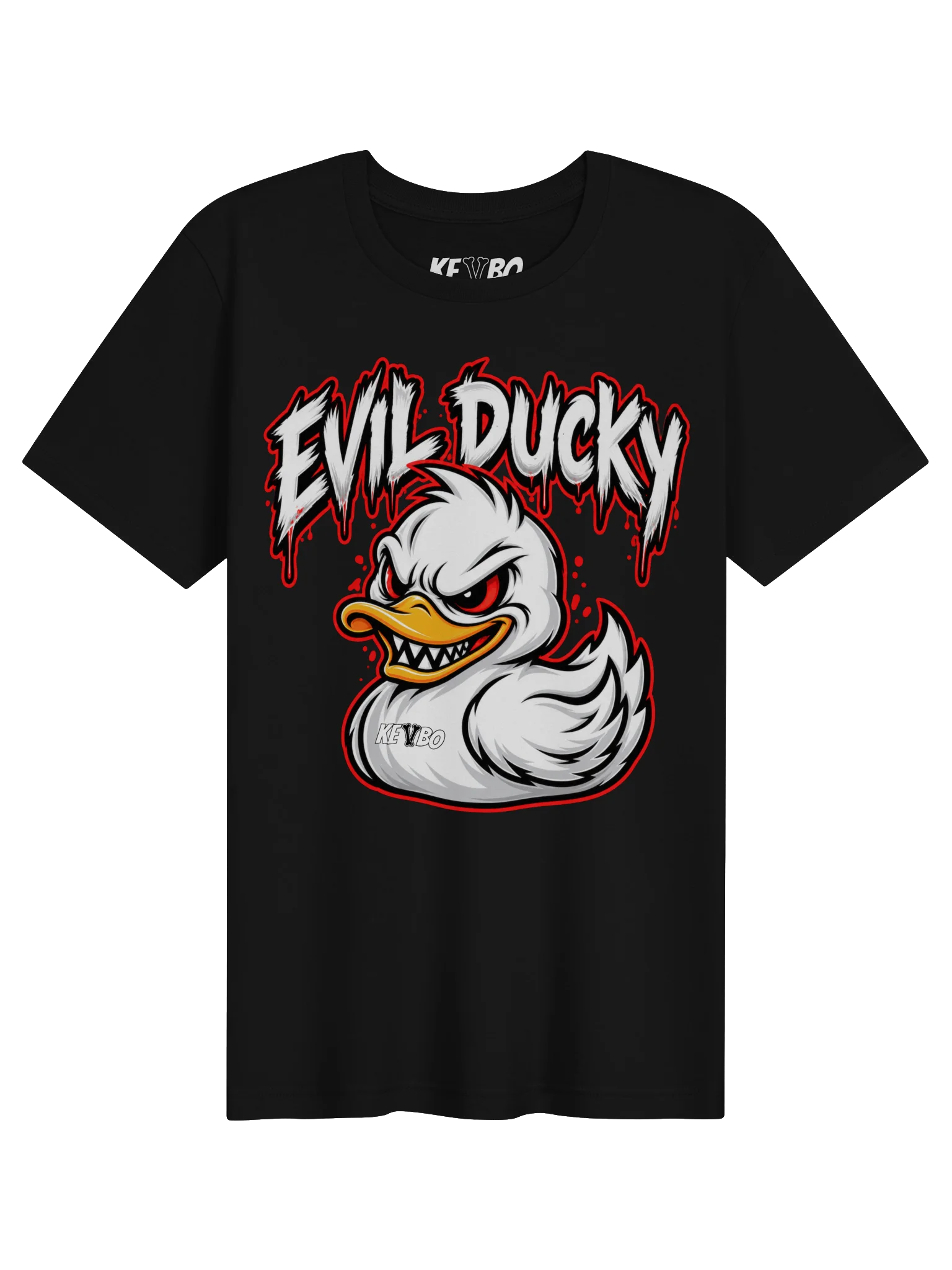 KEVBO "EVIL DUCKY" Adult Black T-Shirt product image (1)