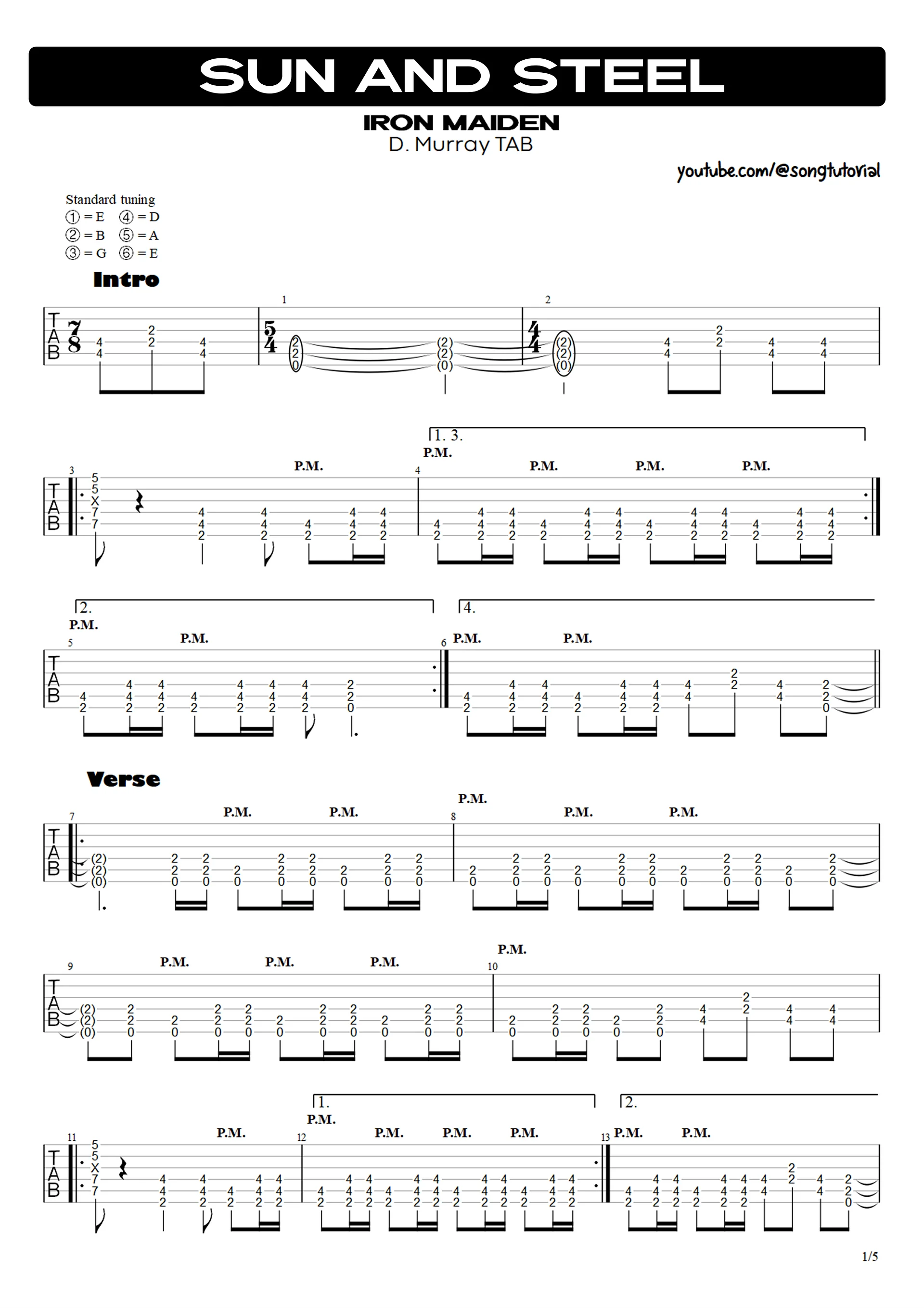 Sun and Steel | PDF Tab + Guitar Pro | Iron Maiden product image (2)