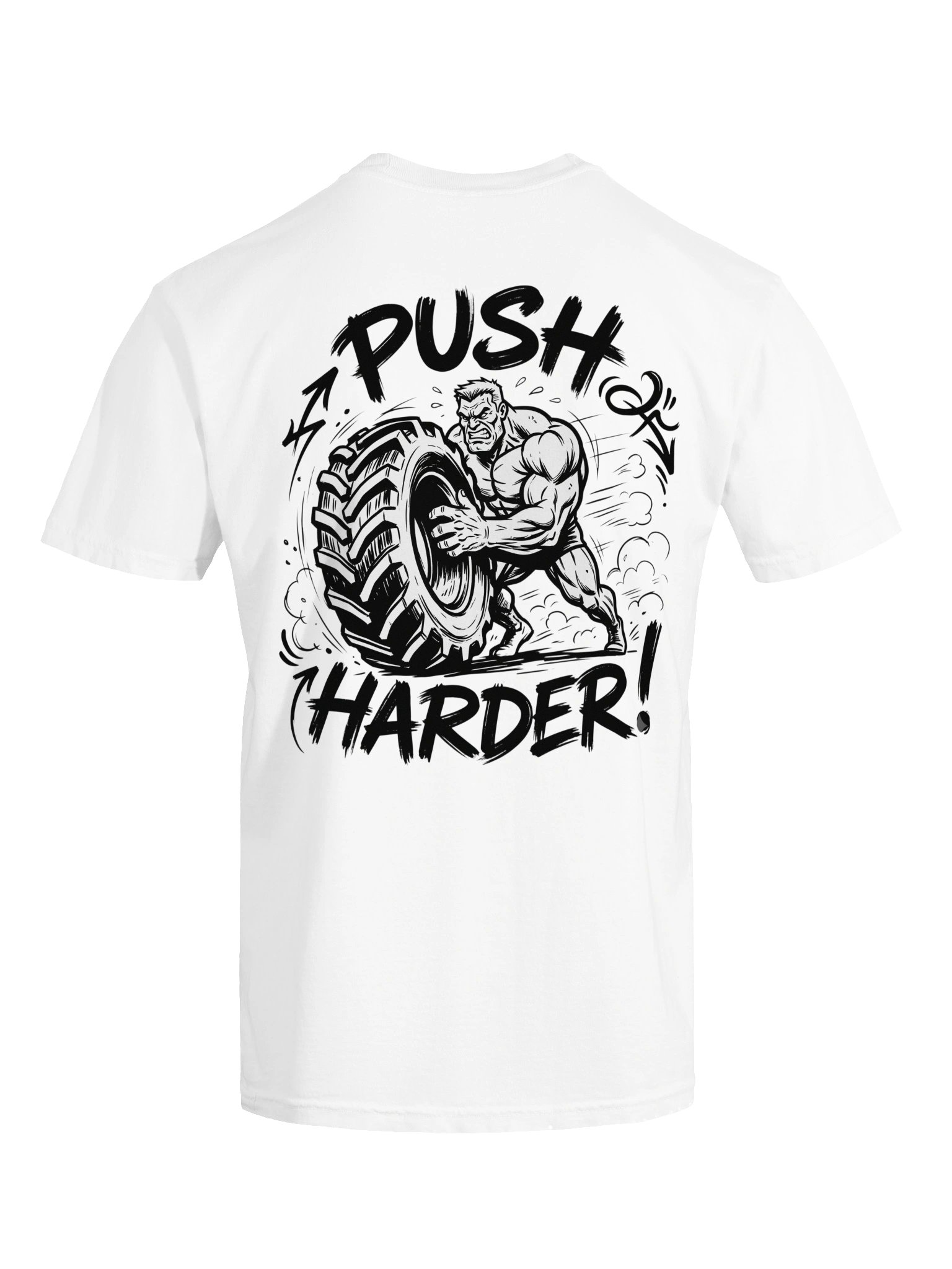 Push Harder Tire Flip Gym T-Shirt | Bold Bodybuilder Motivation Tee product image (7)