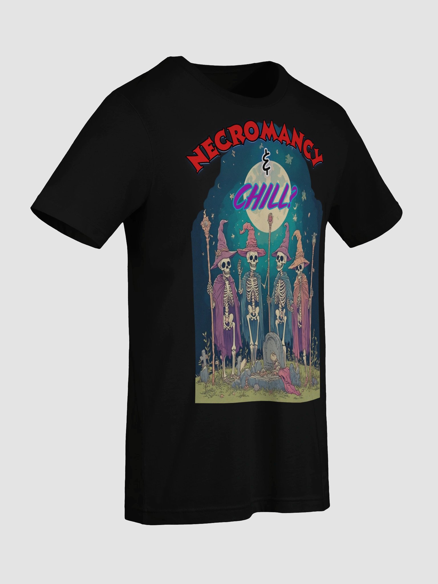 Necromancy & Chill Skeleton Wizard T-Shirt product image (92)