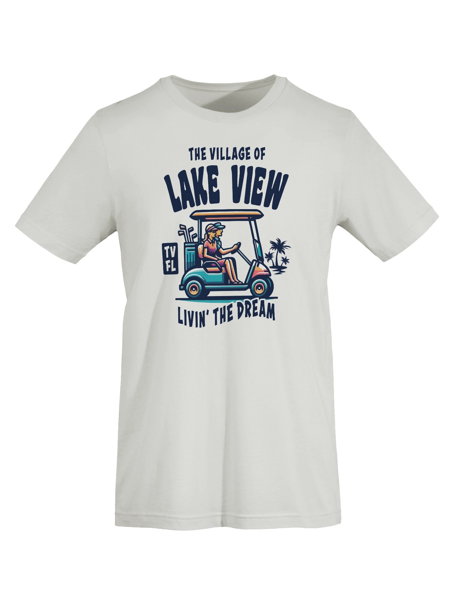 The Village of Lake View TV FL Golf Cart Design T-Shirt product image (55)