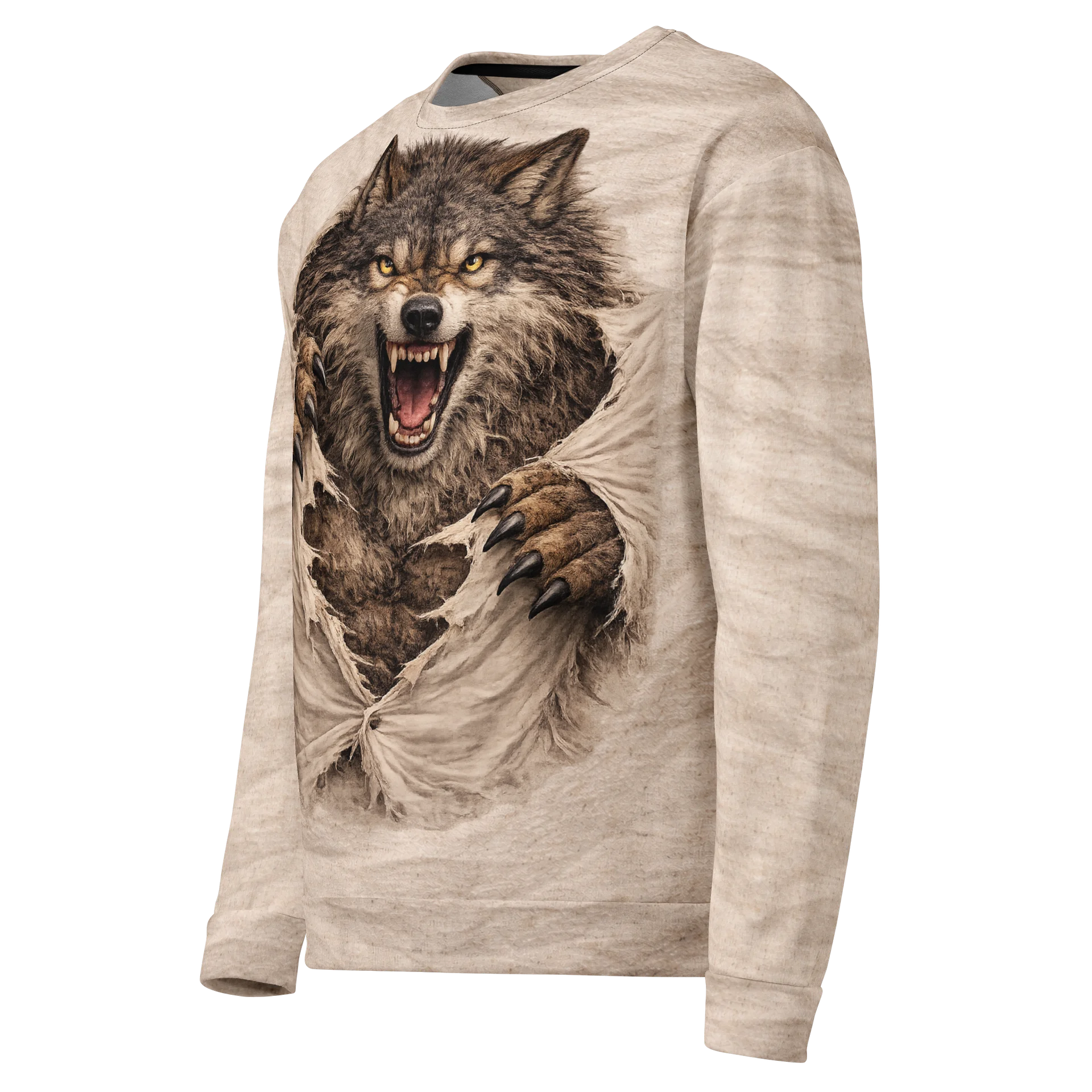 Wolf Ripping Through Shirt - Alpha Wolf Graphic Sweatshirt - 3D Shredded Effect Nike Sportswear product image (4)