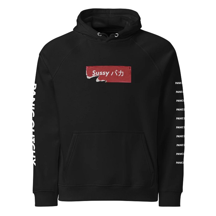 SussyBaka Torn Katakana Raglan Hoodie product image (1)