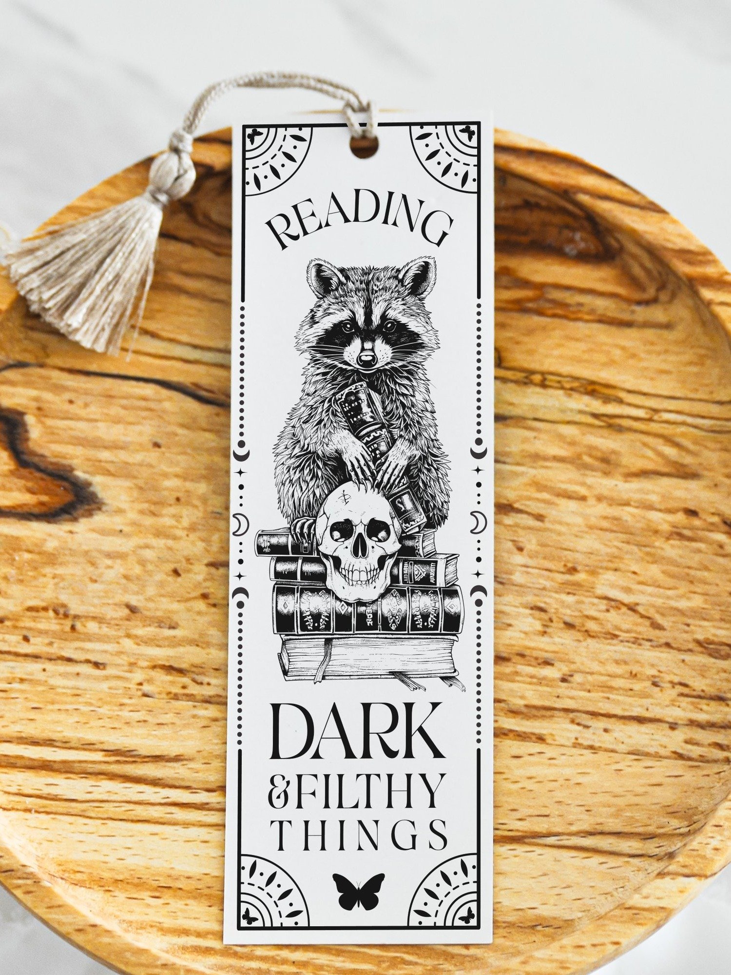 Raccoon Skulls Book Lover Bookmark SVG, Woodland Animal Retro Vintage Sublimation Design, Smut Reader Bookish DIY Gift, Digital Download product image (3)