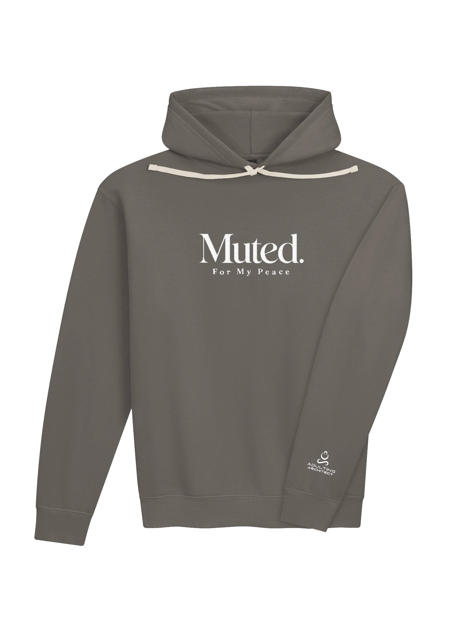 “Muted. For My Peace” — Unisex Garment-Dyed Fleece Hoodie product image (3)
