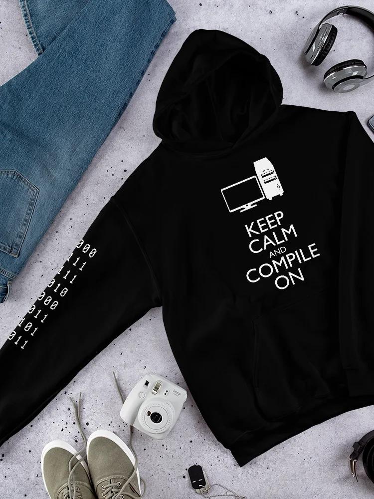Keep Calm and Compile On Funny Coding Hoodie product image (31)