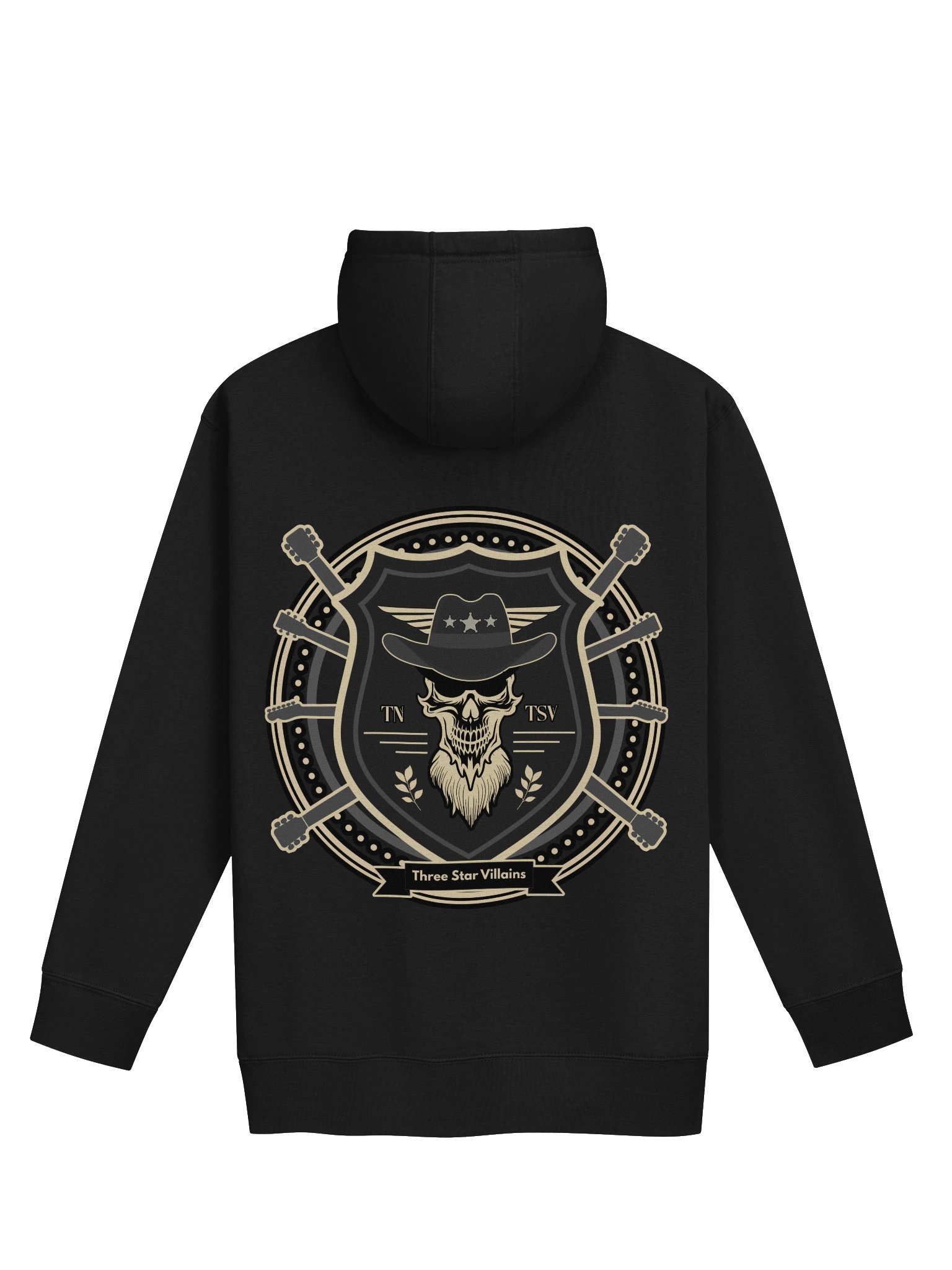 TSV “Commodore Shadowline” Premium Hoodie | Black + Vintage Gold | Front/Back Print product image (2)