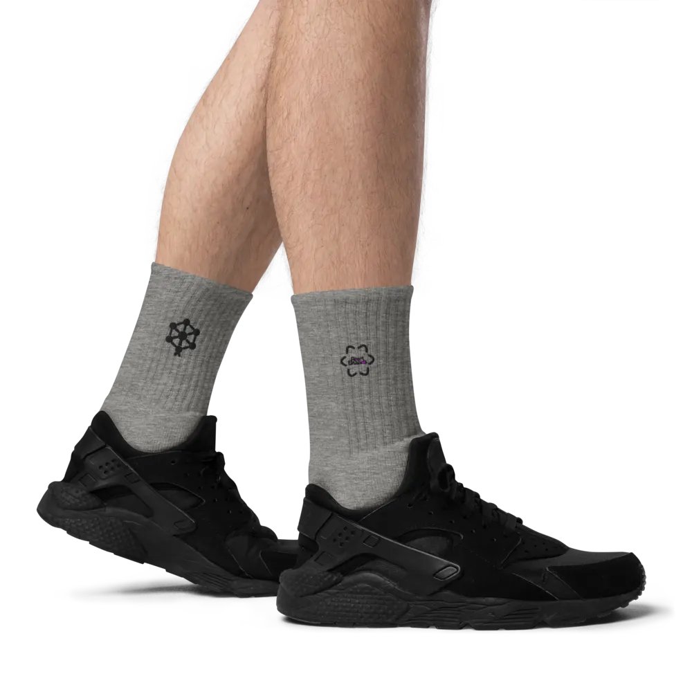 RB Embroidered Socks in Gray product image (7)