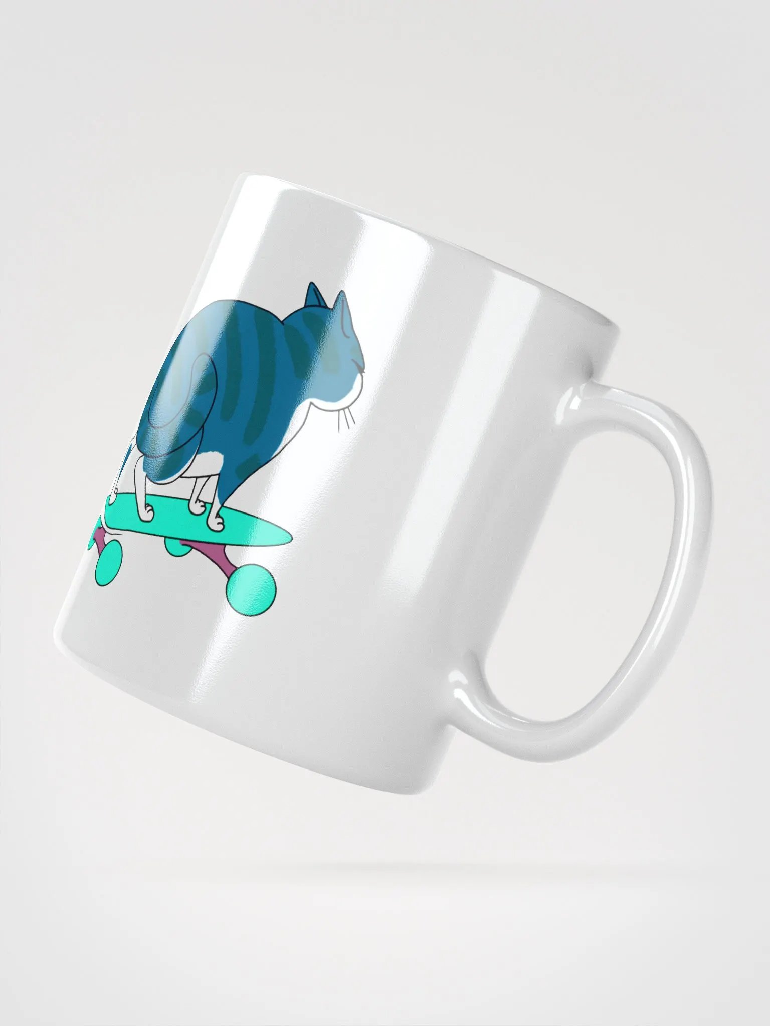 "Ciaone" Gatto Skater Tazza Lucida Bianca product image (4)