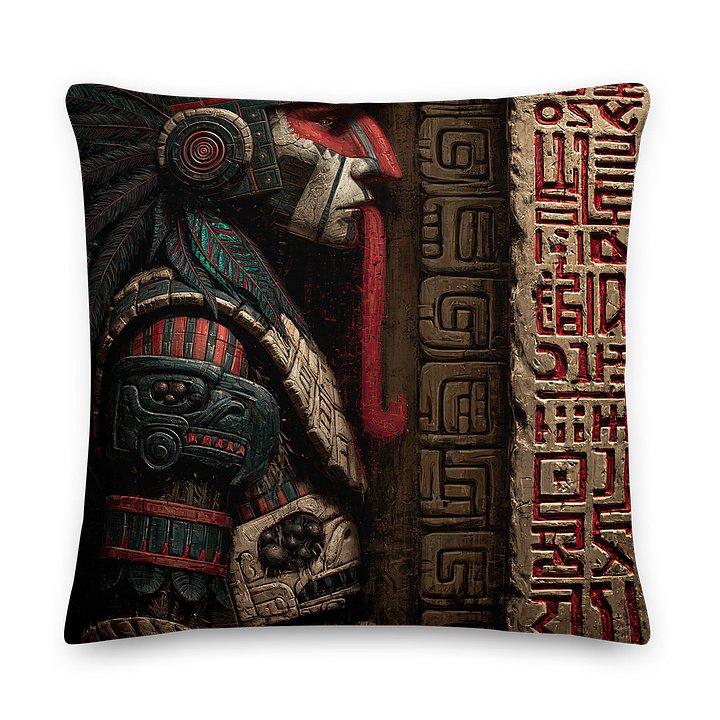 Codex Guardian I — Ancient Transmission Warrior Cushion Cover 22x22 product image (2)