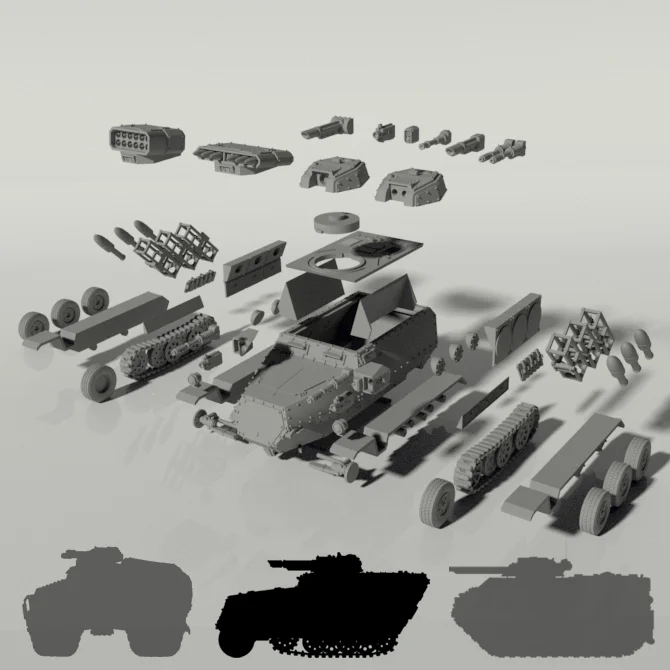 Grim 251 Transport / Artillery Support STLs product image (8)
