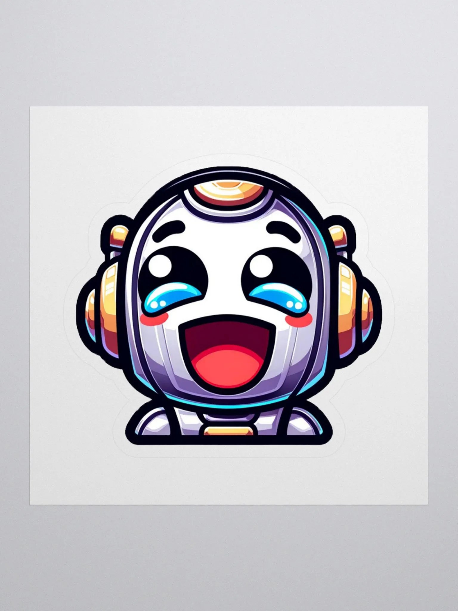 Cheerful Robot Kiss Cut Stickers product image (1)