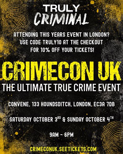 Not long to go before @crimecon_uk takes place in London! Get your tickets now via the link in our bio 🖤

#crimecon #crimecon...
